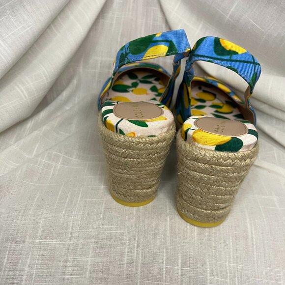 Cole Haan Women's Cloudfeel Espadrilles Slingback Azure Lemon Print Size 9.5 - Picture 3 of 12